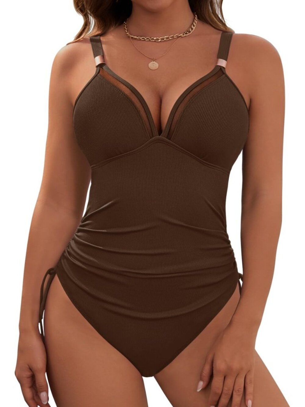 Women's Sexy One Piece Swimsuit Tummy Control Full Coverage Bathing Suits